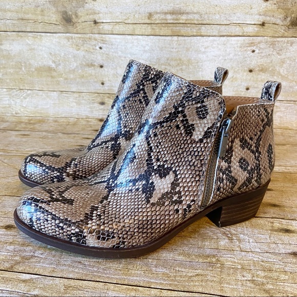 Lucky Brand Basel Snake Print Ankle Bootie Size 6 - Picture 2 of 11
